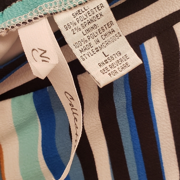 NY Collection StripedAsymmetrical Skirt (L) - Picture 7 of 7